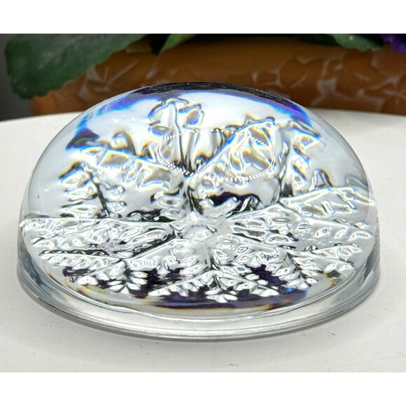 Garanti France Cristal 24% Lead Crystal Glass Christmas Snowflake Paperweight - Picture 5 of 12